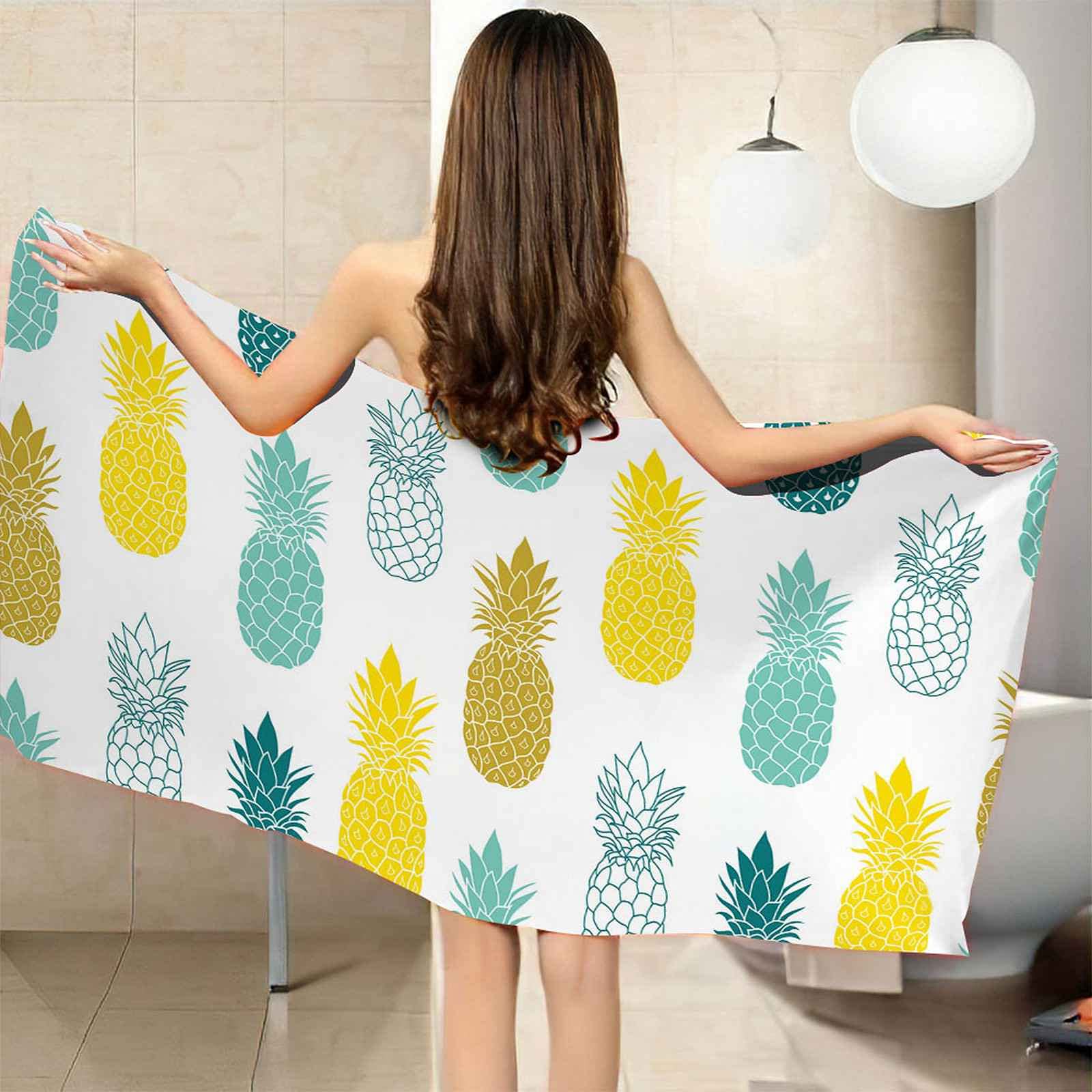 Telo Da Mare 3D Ananas Giallo Stampato Asciugamano Da Spiaggia 150x200cm Asciugamano Microfibra Grande Antisabbia Leggero Telo Mare Per Sport Piscina Viaggi In Famiglia Vacanze