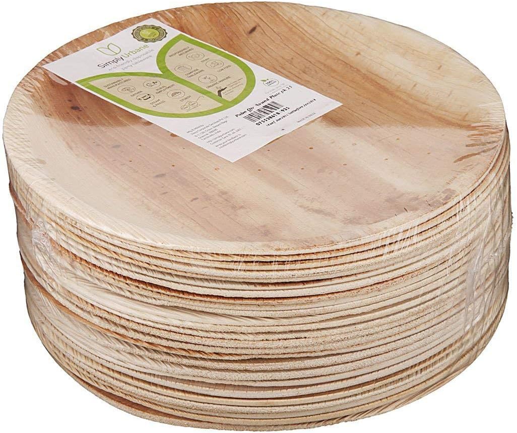 Adaaya Farms - Simply Urbane Natural Palm Leaf Round Quarter Plates - 6.75 Inches - Pack Of 25