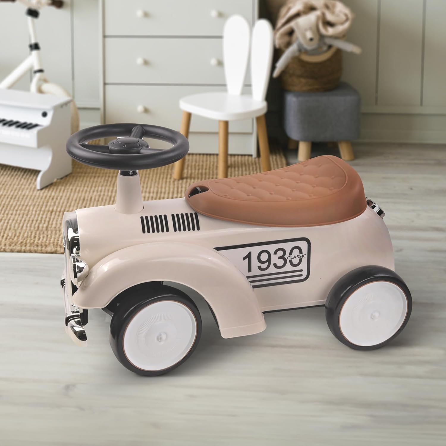 Retro Vintage - Walker - 119183 - Freewheels - White - 25 kg Max - Plastic - Children's Toy - Gift - Birthday - Decoration - Bedroom - from 12 Months