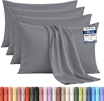 Utopia Bedding Set of 4 Pillowcases - 50 x 75 cm - Grey