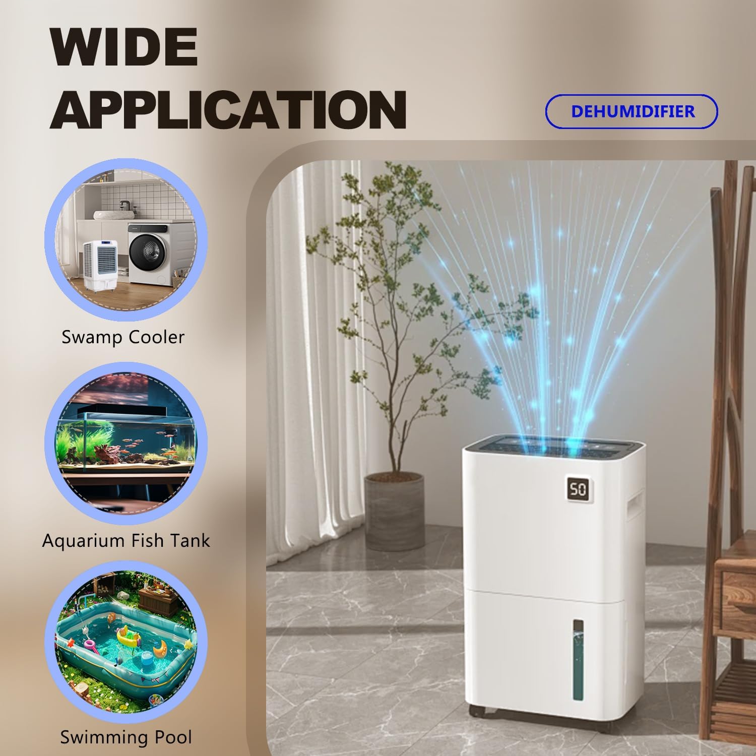 Automatic Small Sump Pump For Dehumidifier,13FT Lift,4 Level Flow Control,Submersible Water Pump With Level Sensor,For HVAC Condensate,Air Conditioner,Tank,GP02