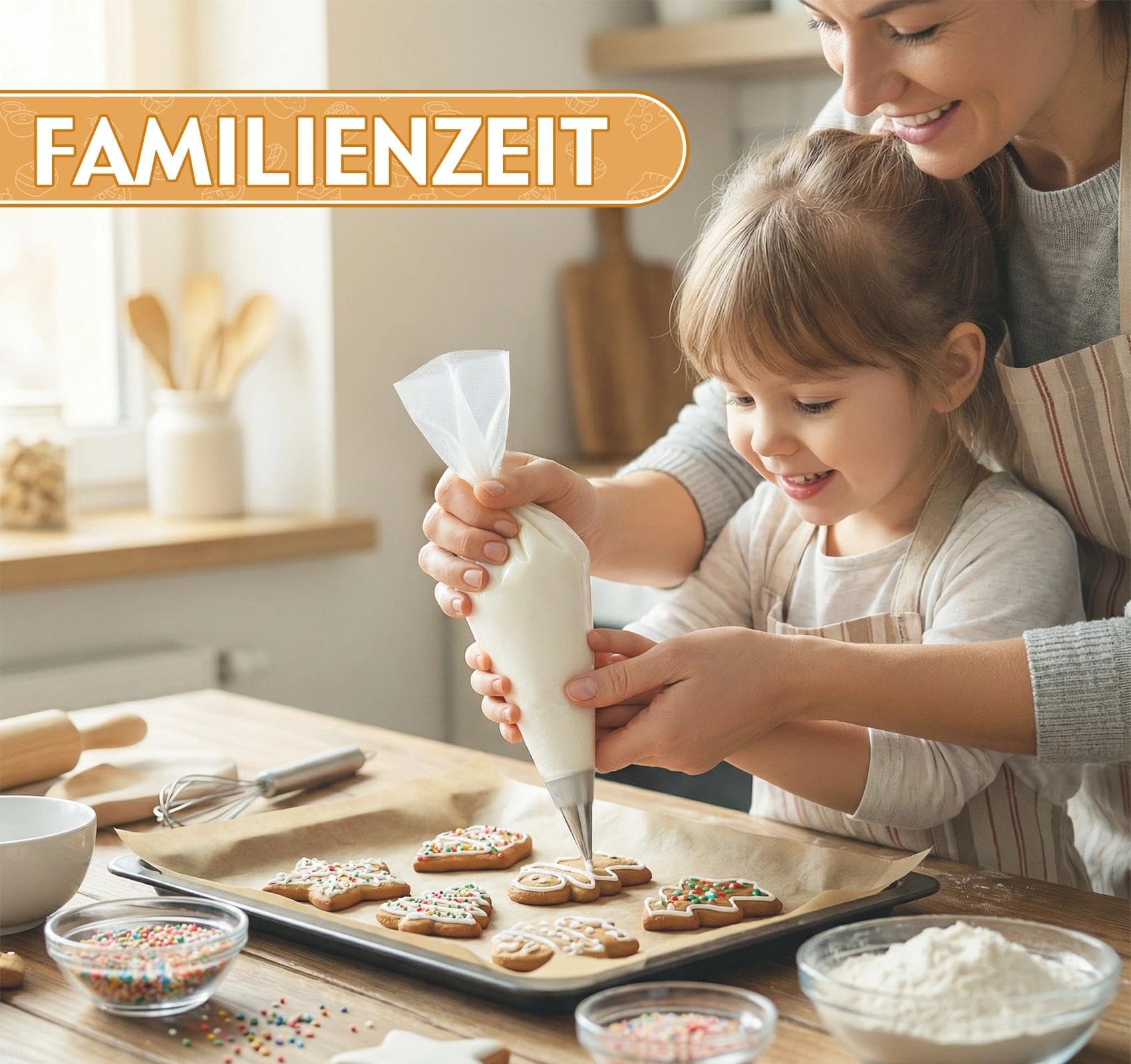 ilauke Zestaw worków do wyciskania z jednorazowymi końcówkami, wzmocnione tworzywo sztuczne, 100 sztuk, tworzywo sztuczne, białe, 100 sztuk