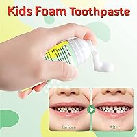 Vista 8 de Pasta de dientes de espuma para niños, 4 paquetes de pasta de dientes de espuma para cepillo de dientes eléctrico en forma de U, pasta de dientes