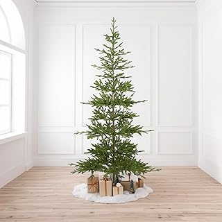 WBHome Pre-Lit 7FT Alpine Fir Artificial Christmas Tree, Sparse Christmas Tree with 300 Clear Lights, Green