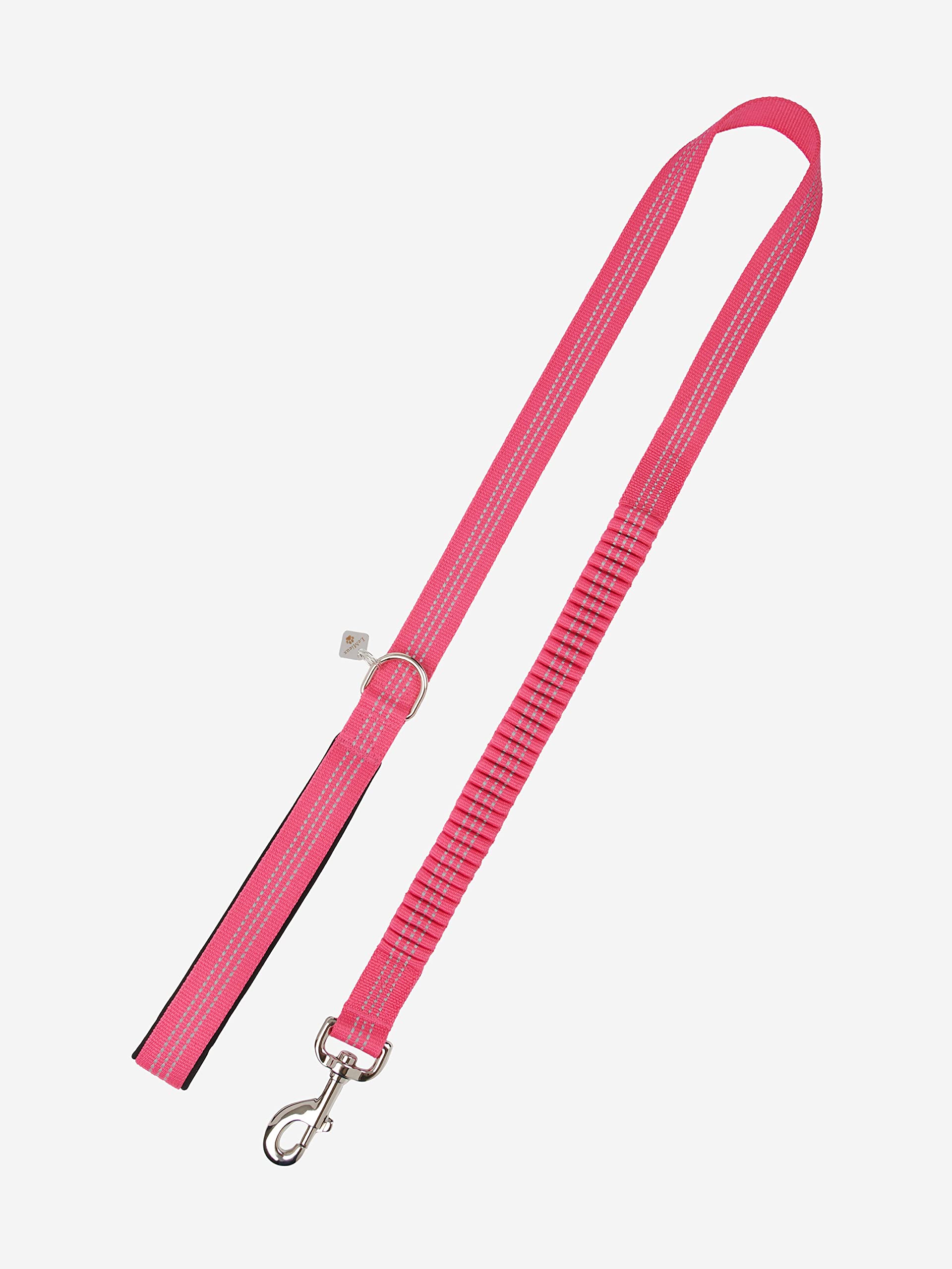 LeMieux Henley Bungee Dog Lead in Watermelon - Outdoor Pet Everyday Walking Leash - Soft Lined Comfort Grip and Shock Absorbent - S/M