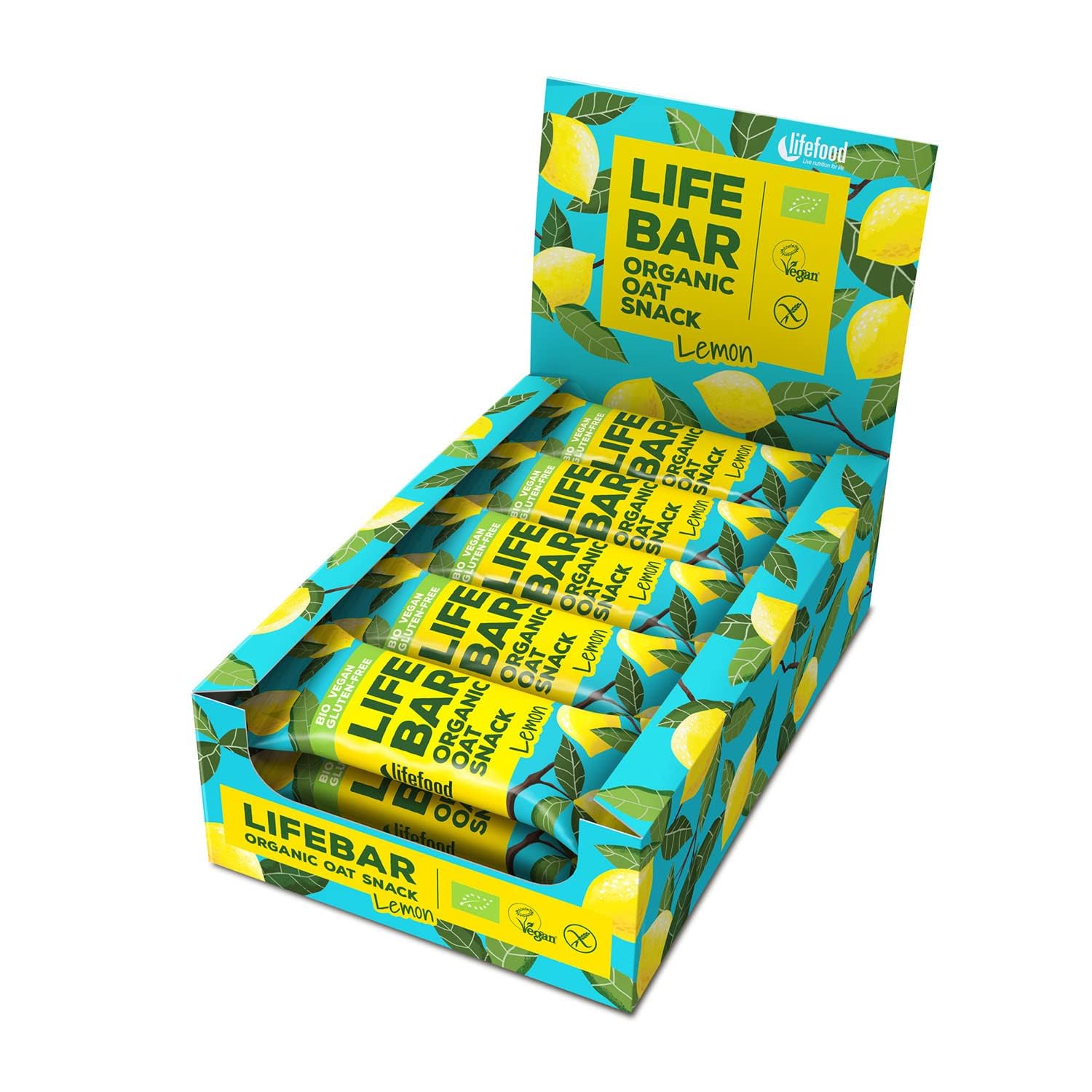 Lifebar Haferriegel, Hafer Riegel, Haferflocken Riegel, Hafer Snack Vegan Bio Glutenfrei by Lifefood (Zitrone)