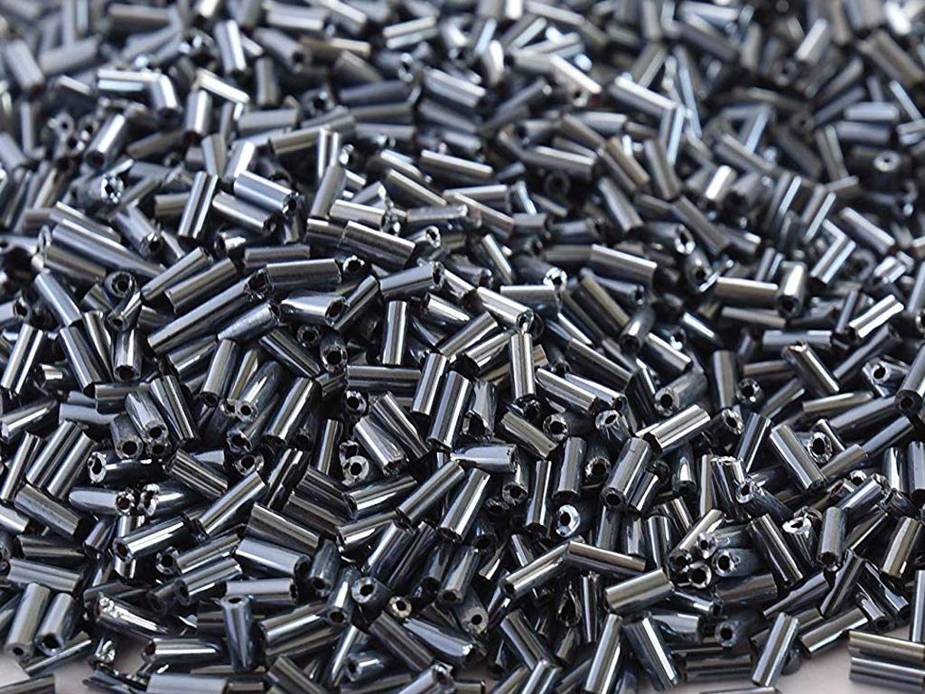 The Design Cart Opaque Luster Black Pipe Beads/Bugle Beads/Glass Beads (4.5 mm, 100 Grams) Standard Quality, for Jewellery Making, Beading, Embroidery, Art and Craft-image-19