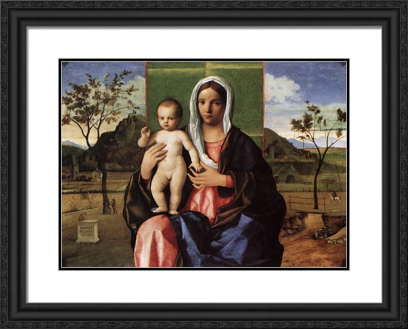 ArtDirect Bellini, Giovanni 24x20 Gold Ornate Framed Art Print with Double Matting Titled: Madonna and Child l