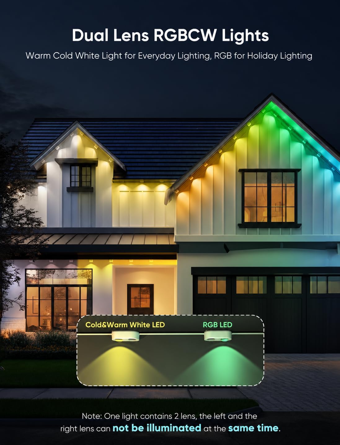 APPECK Permanent Outdoor Lights Pro, 200ft with 144 RGBCW Eaves Lights 6 71eWIKSdjoL. AC SL1434