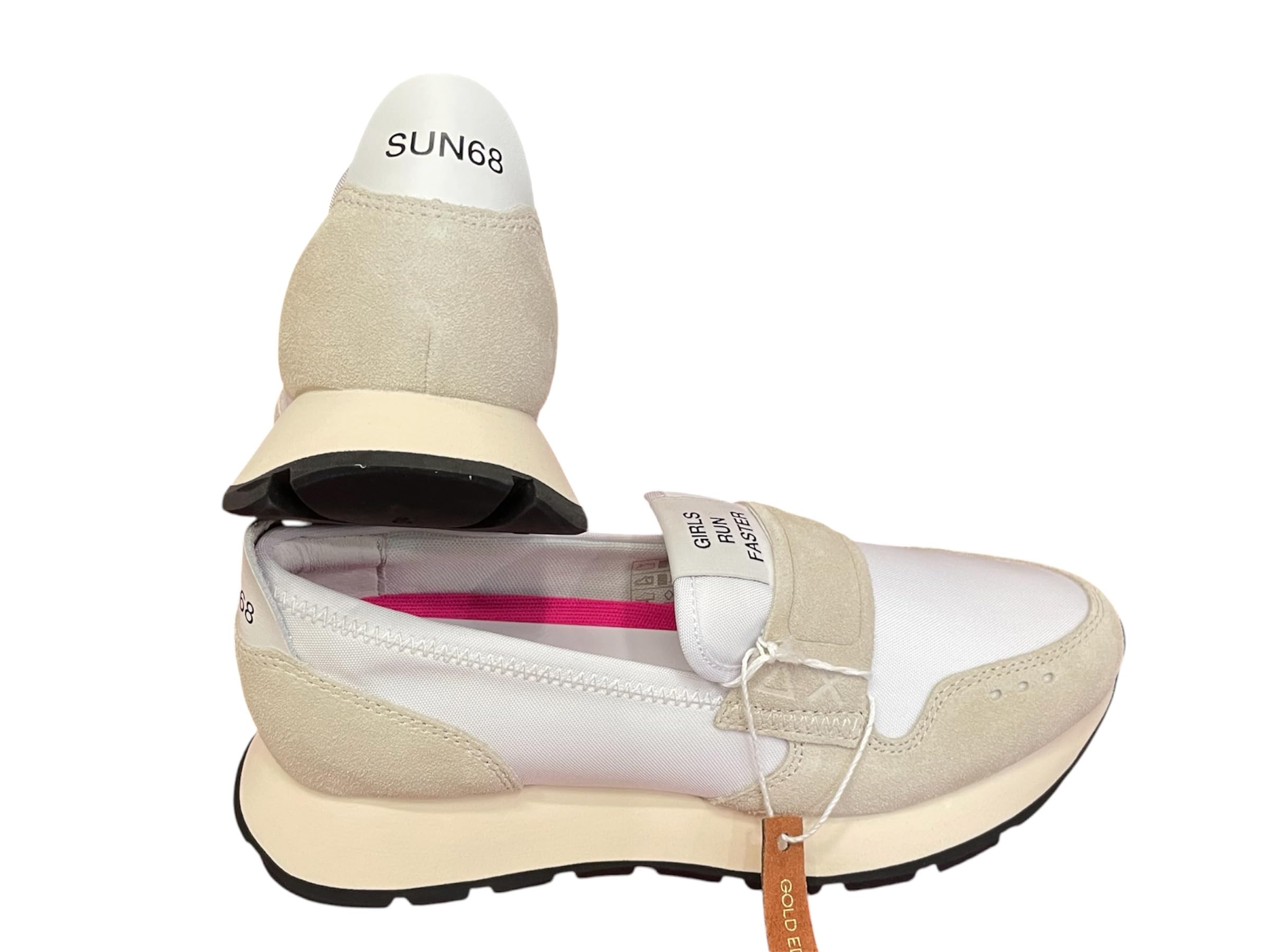 SUN68 Mocassino Donna z36235 camoscio e Tessuto Bianco n 37
