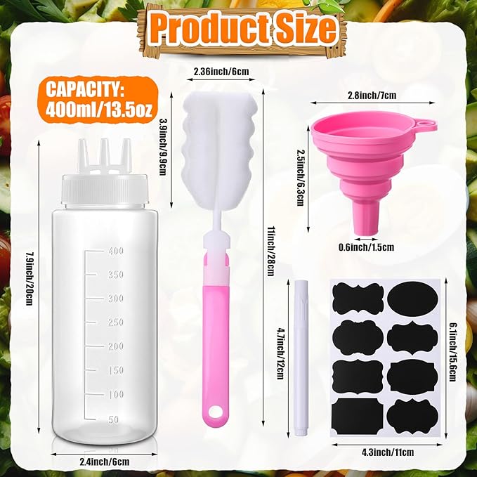 LemonRoad 6 botellas de plástico para salsa 400 ml miniatura 2
