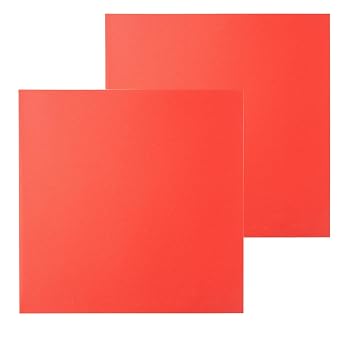 10 Pack 12x12 Inch Plastic Sheets 0.02" Thick, Durable Thermoplastic Panel for Laser Cutting, DIY Crafts, Cosplay Armor & Prototyping, Textured on Both Sides, Red