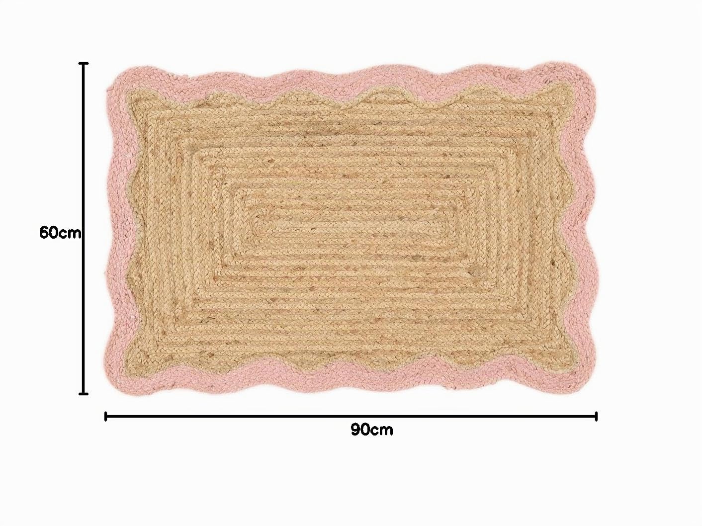 RugVista Sway Fußmatte, 60 x 90 cm, Beige/Rosa
