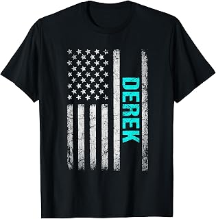 Derek Name American Flag - Derek First Name T-Shirt
