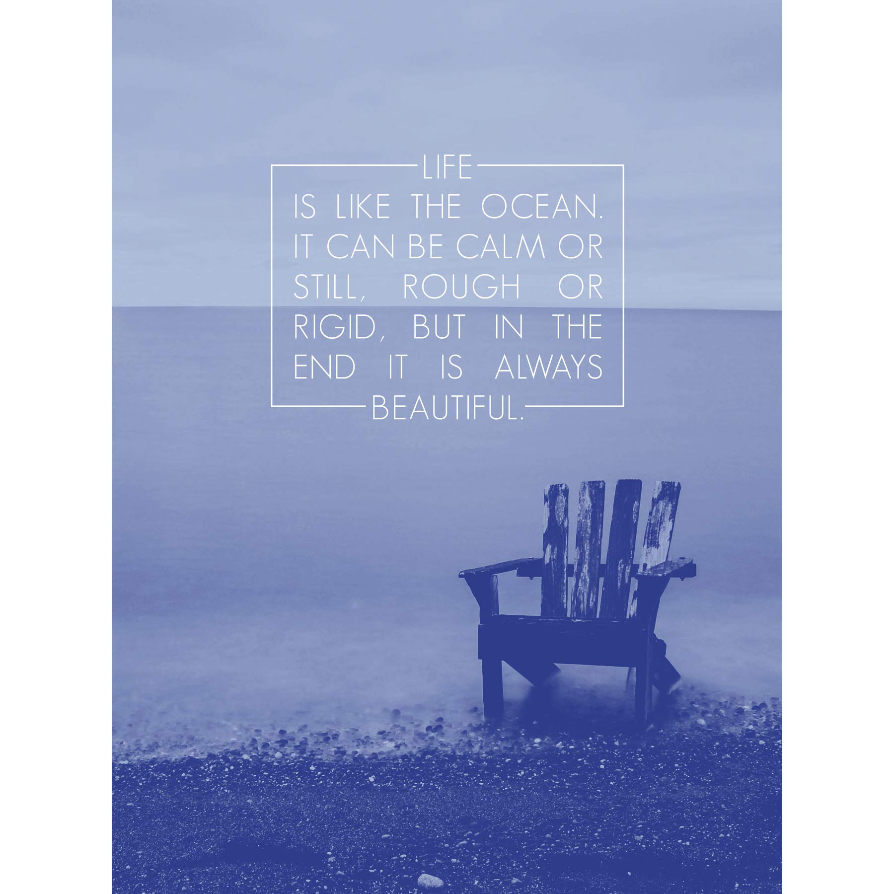 Zitat Life Ocean Sea Kunstdruck