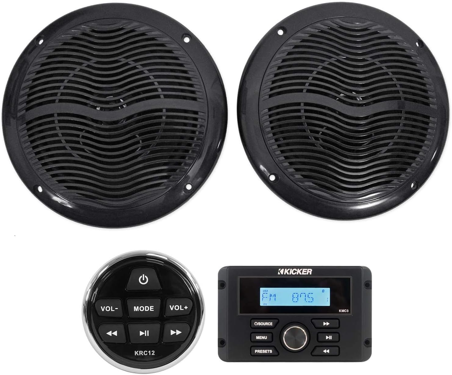 Receptor multimedia marino Kicker KMC3 con Bluetooth y USB