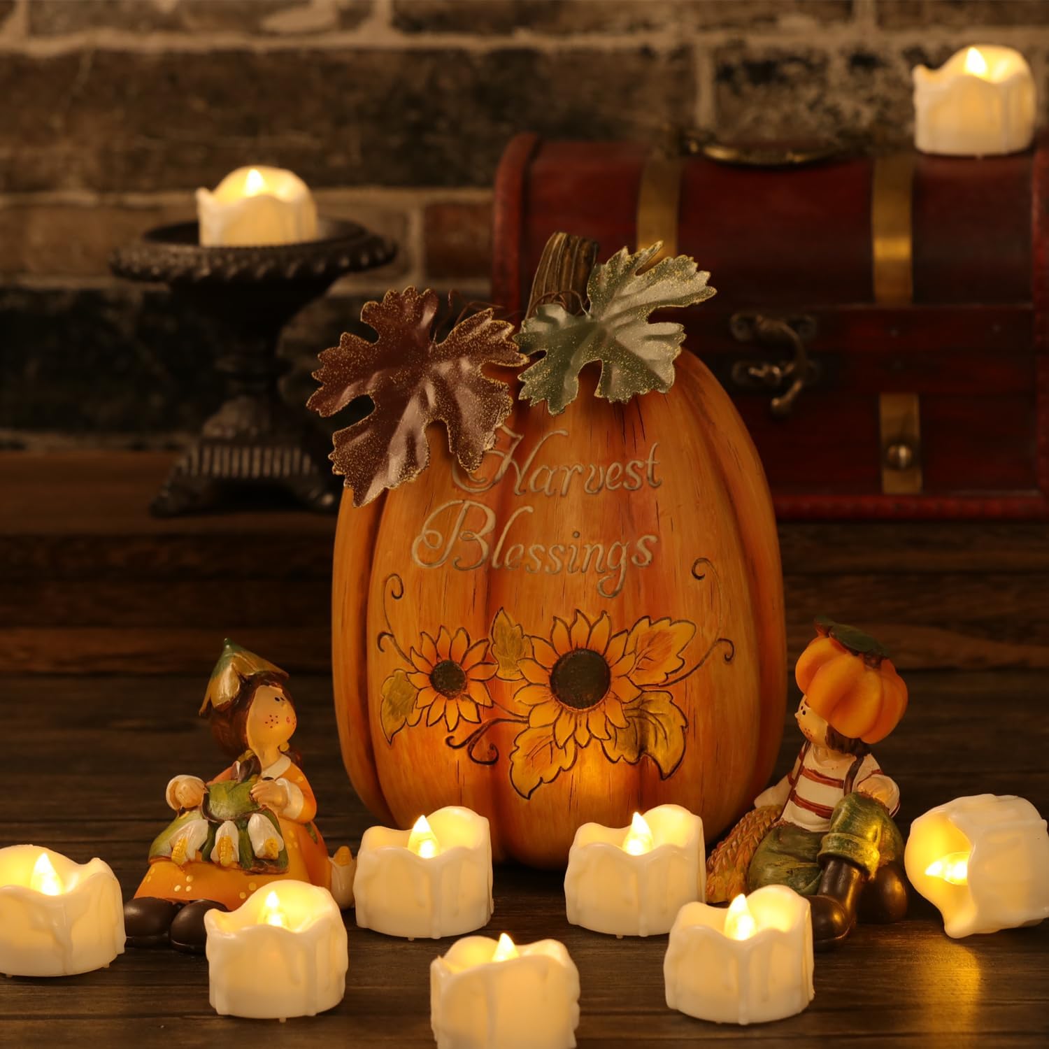 12 PCS Battery Operated Timer LED Votive Candles, Flickering Flameless Tea Lights for Halloween/Christmas, Daily/Holiday Decor, 6 Hours On and 18 Hours Off Cycling Every Day- Warm White