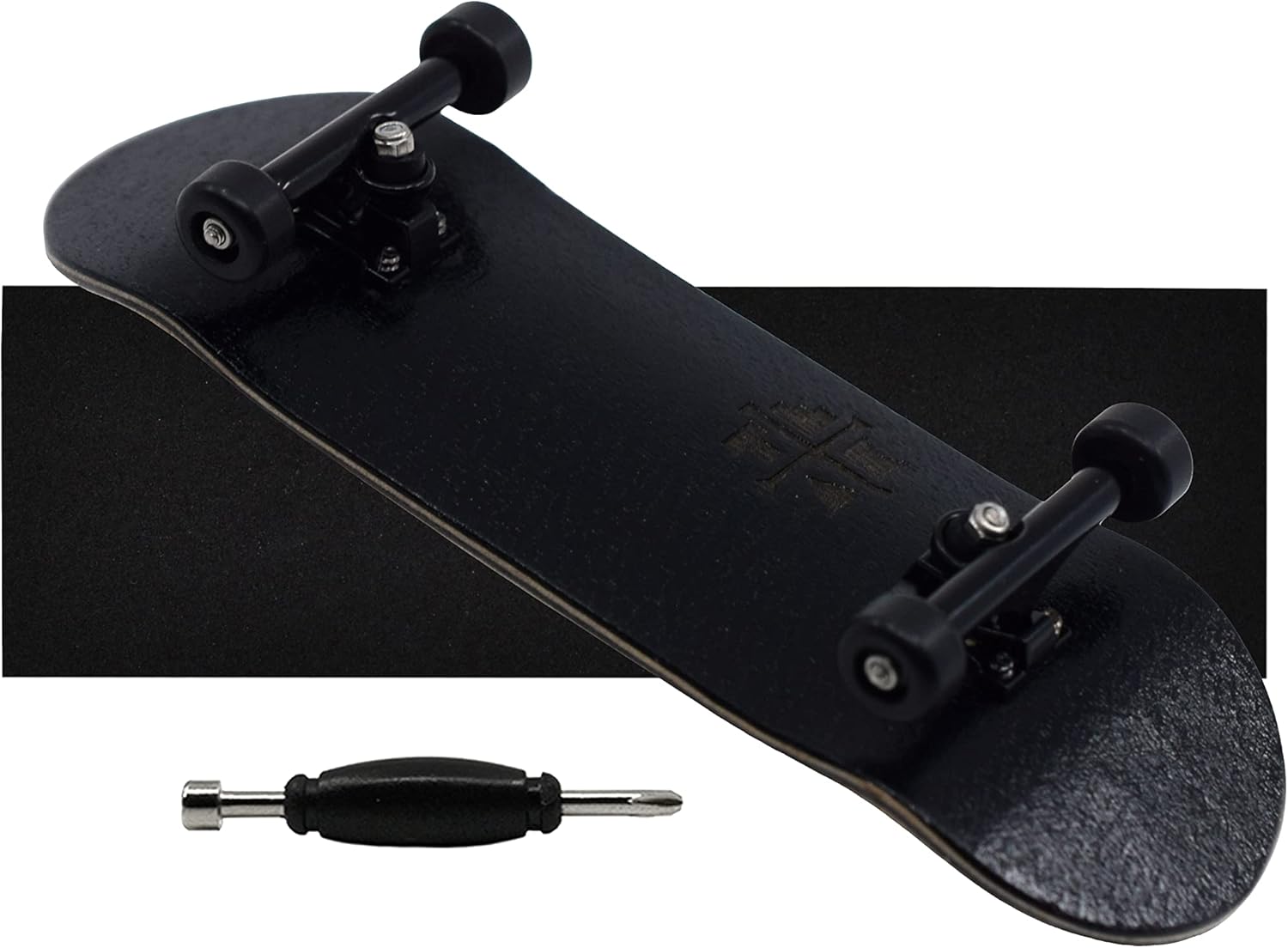 Teak Tuning Prolific Complete 32mm Fingerboard with Prodigy Trucks - Pre-Assembled - All Blacks Edition - Upgraded Components, Pro Board Shape and Size, Bearing Wheels, and Locknuts