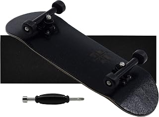 Teak Tuning Prolific Complete 32mm Fingerboard with Prodigy Trucks - Pre-Assembled - All Blacks Edition - Upgraded Components, Pro Board Shape and Size, Bearing Wheels, and Locknuts