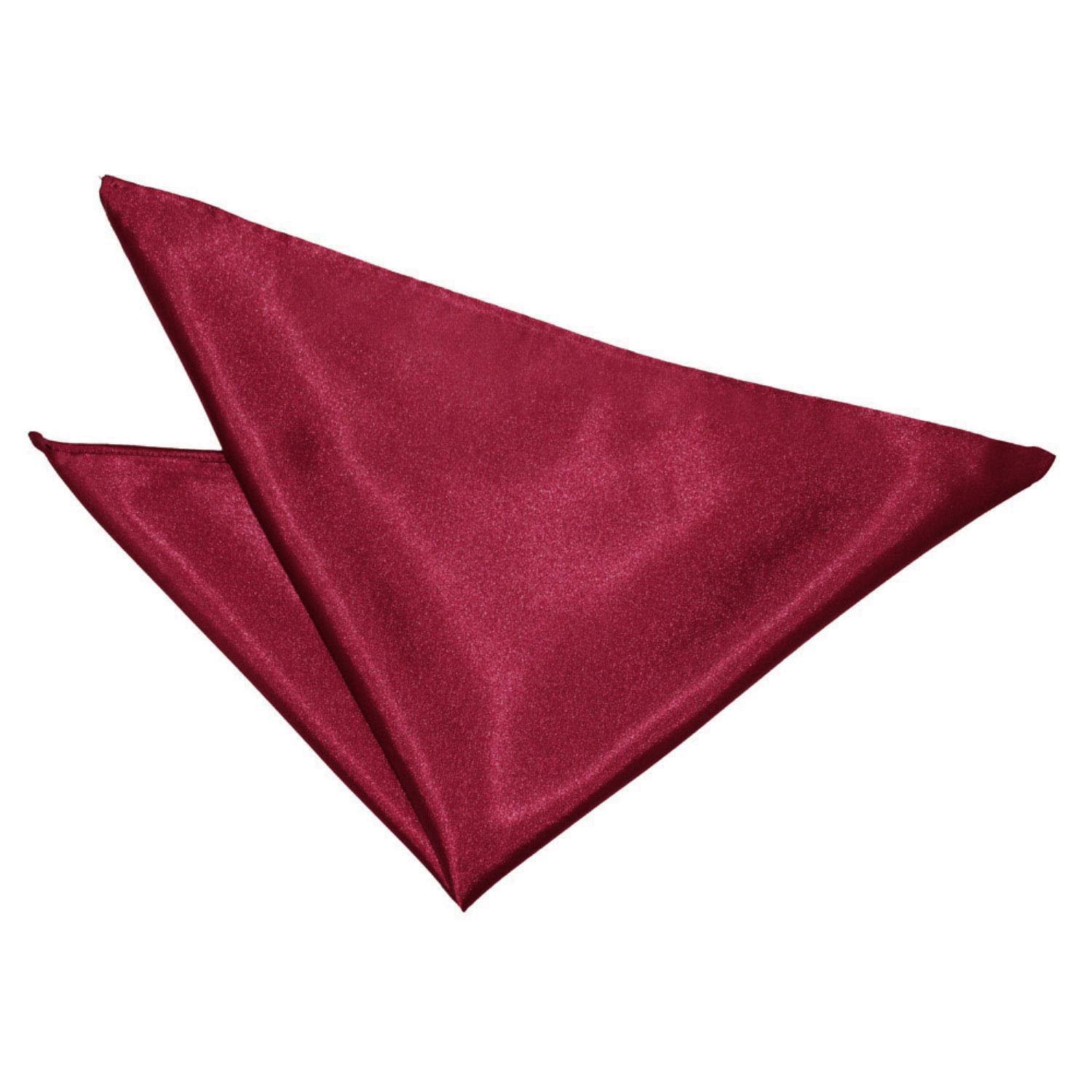 Dqt Men's Burgundy Plain Satin Pocket Square Handkerchief – Wedding Business Formal Suit Accessory