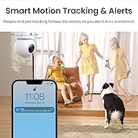 Vista 4 de aosu Cámara de Seguridad Interior de 4MP - Monitor de Bebé Cámara para Mascotas 2.5K 360° para Seguridad del Hogar con Router Wi-Fi de 5/2.4 GHz