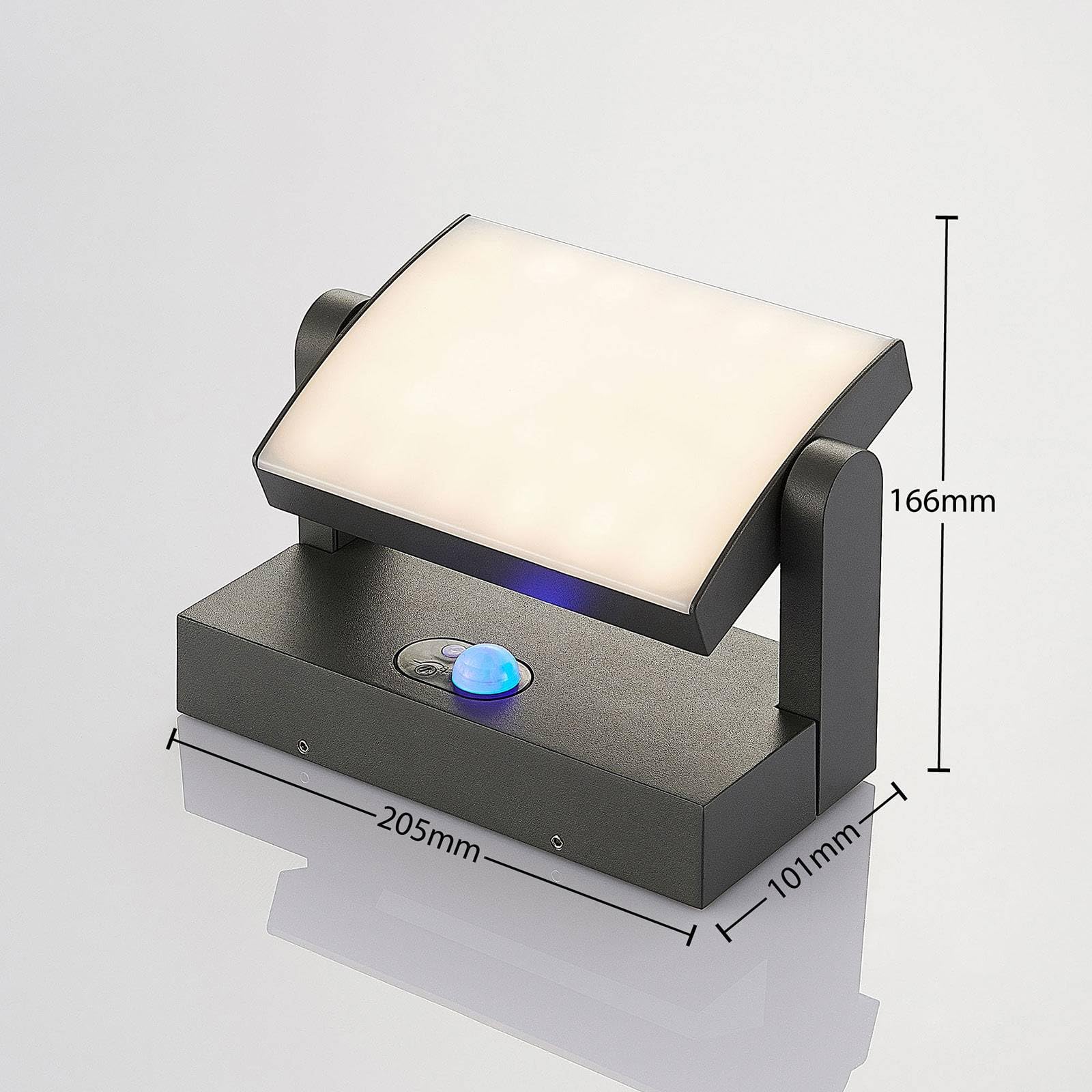 Lindby Lampada Solare Da Esterno LED - Dimmerabile, Alluminio Nero, IP54 Con Lampadina Inclusa