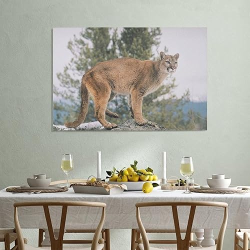 Miniatura 3 de Póster de lienzo de león de montaña con vida silvestre occidental, decoración de dormitorio, paisaje deportivo, oficina, habitación, regalo, póster