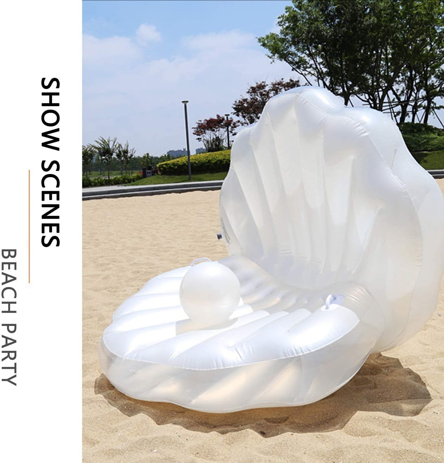 White Seashell Backdrop For Pool Beach Party 55 Inch Inflatable ...