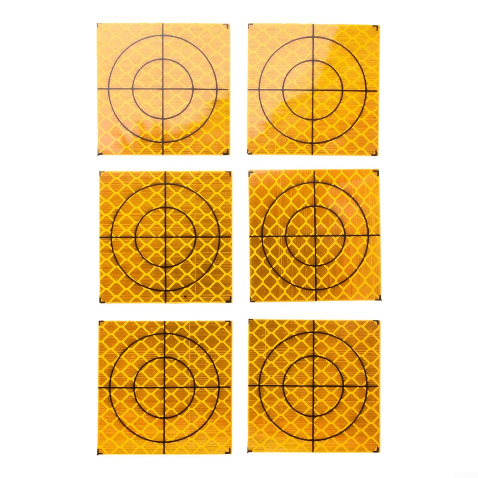 100 Stück Totalstation Reflektorfolie 20-60mm Selbstklebend Acryl Zielmarke für Vermessung Bauwerküberwachung Tunnel Gelb(50x50mm)