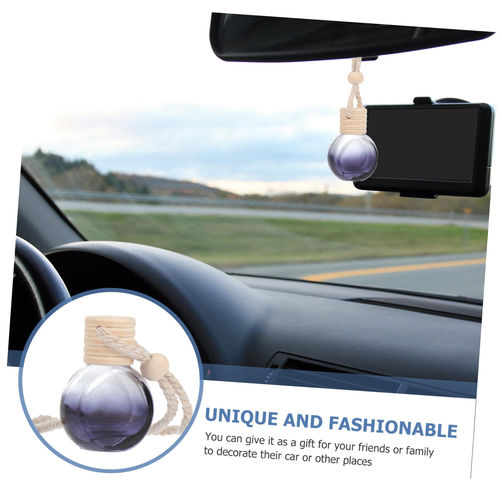 Hängende Auto-luft-parfüm-flaschen-set 20 Stück Schwarzes Glas Parfüm-diffusor-
