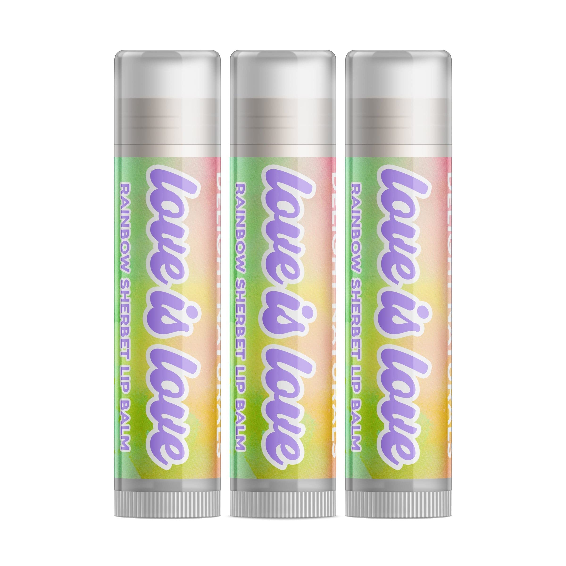 Love is Love Pride Lip Balm - Set of Three - Rainbow Sherbet Flavor