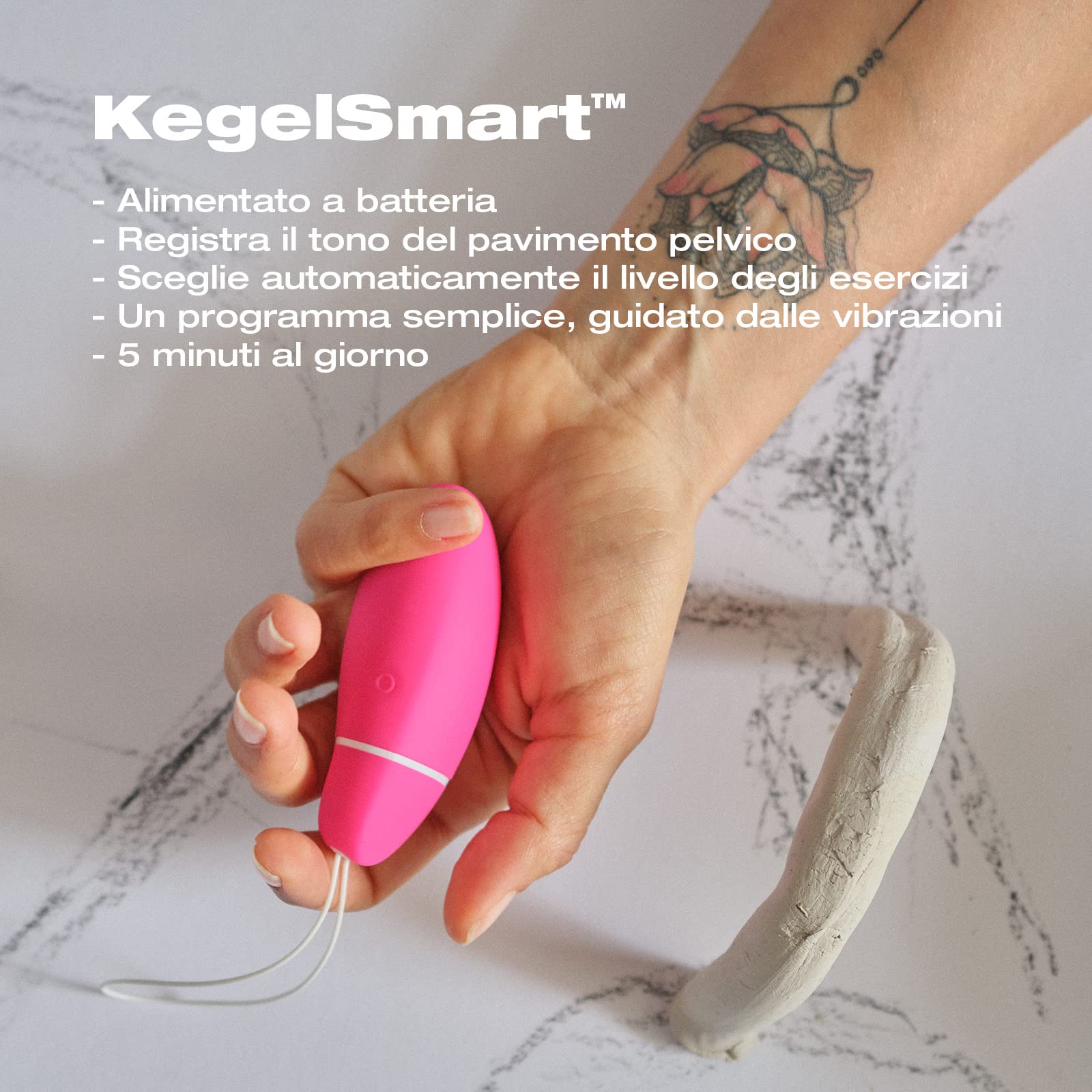 INTIMINA KegelSmart - Kegel Exerciser, Ovetto Vibrante Wirless, Palline Vaginali per il Rafforzamento del Pavimento Pelvico per le Donne, Palline di Kegel per Donne
