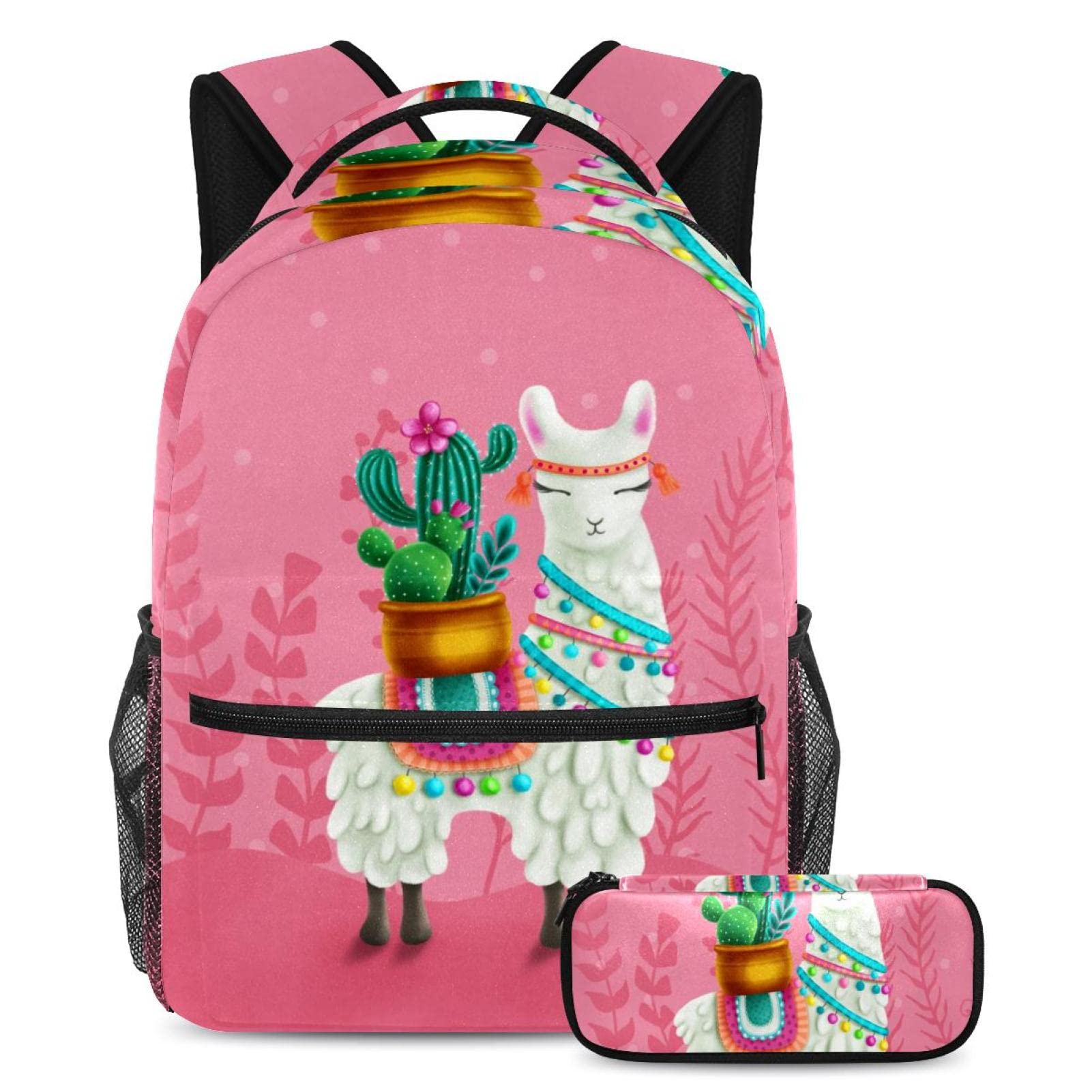 Sac à dos d'école, trousse à crayons avec motif licorne magique et fleurs pour étudiants, Multicolore 9., Medium