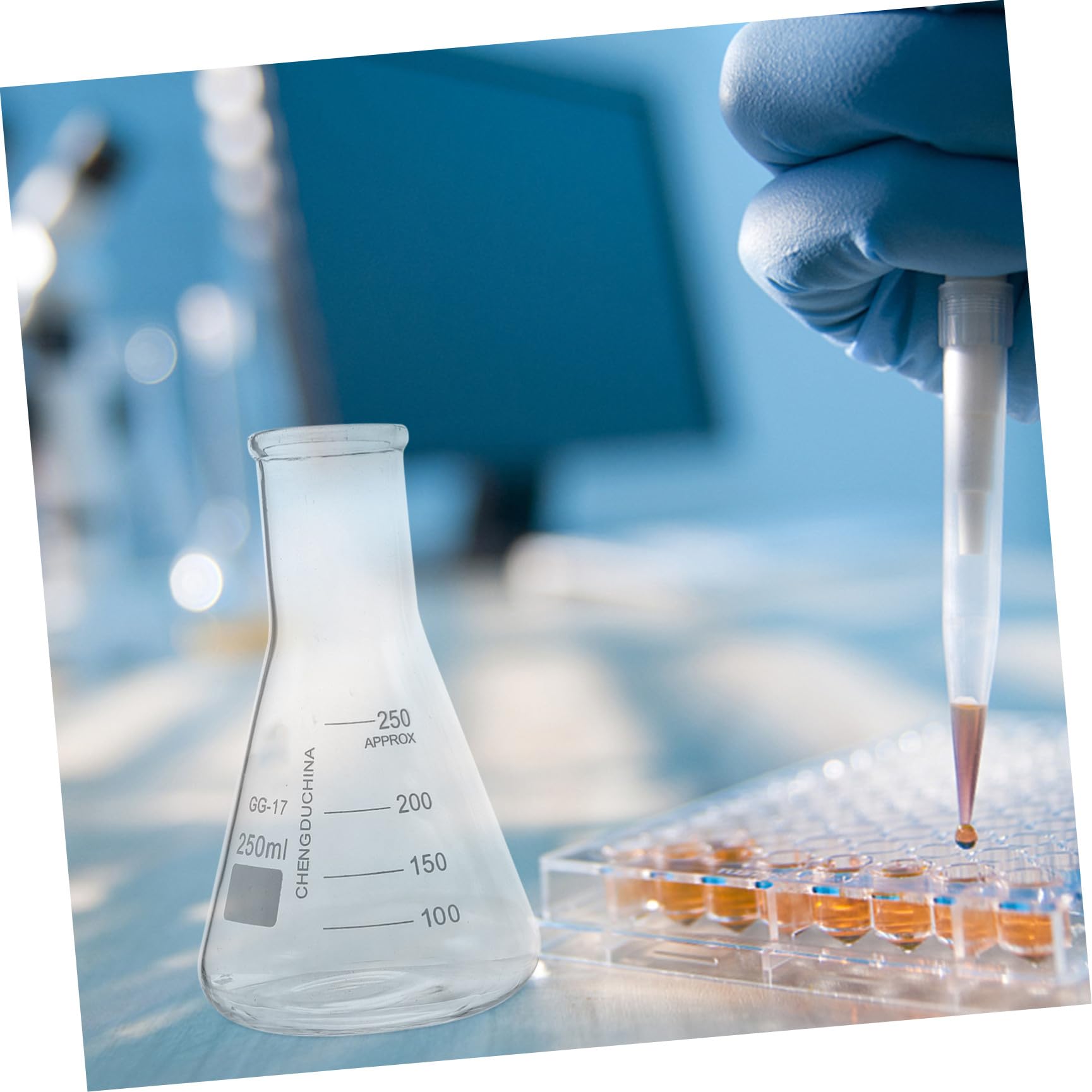 PLAFOPE 9piezas Cristalería De Laboratorio Científico Vaso Graduado De Vidrio Matraz Cónico De Herramientas Para Experimentos Químicos Casa o Clase