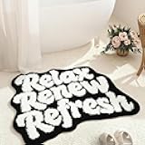 Drydiet Relax Renew Refresh Bath Mat Black Bathroom Rugs Washable Soft and Absorbent Bathroom Rugs Machine Funny Cute Graphic Rug for Bathtub Sink 25