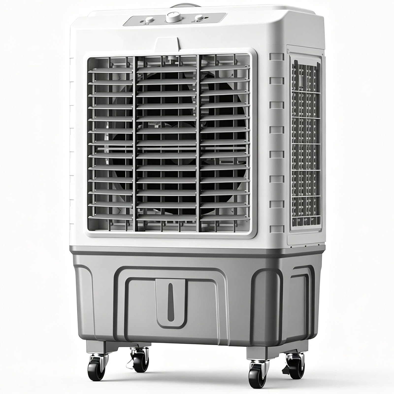 Przenośny odświeżacz powietrza z pilotem 50 l, klimatyzator parowy z 3 trybami, 3 prędkości, timer, 7,5 h, wentylator oscylacyjny o 120° do mieszkania A