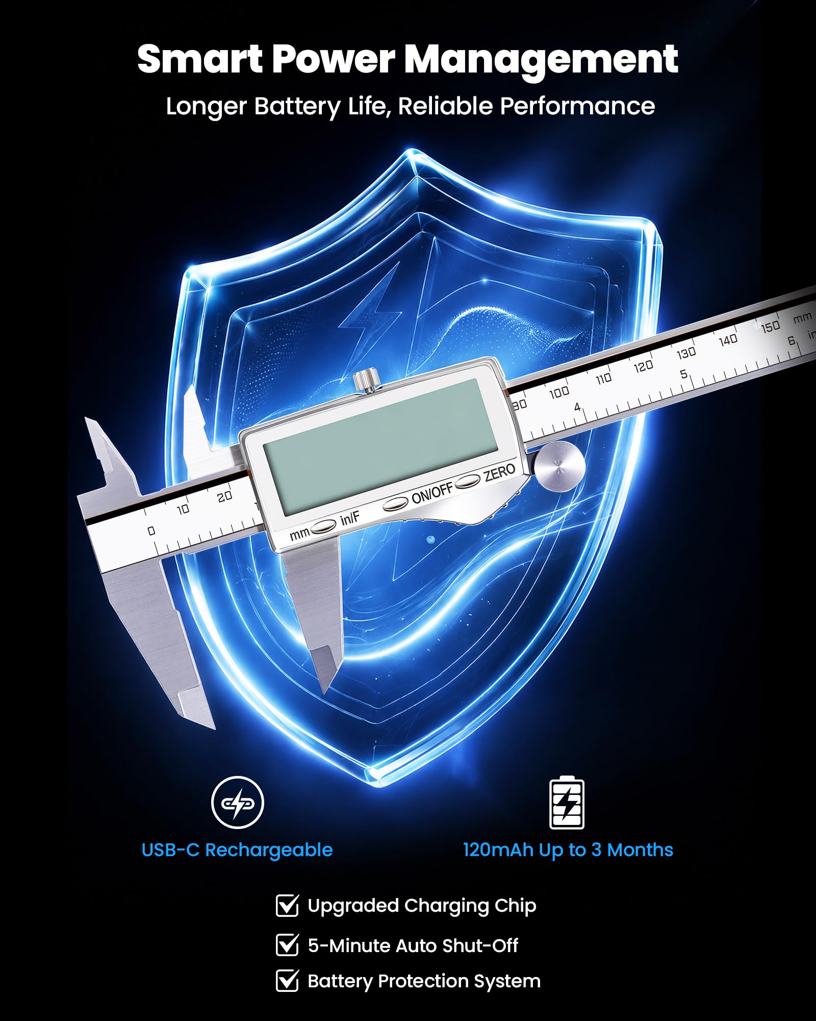 HARDELL Digital Caliper - Rechargeable & Accurate -4 HARDELL Digital Caliper - Rechargeable & Accurate -4