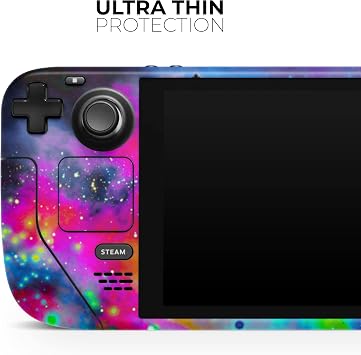 DesignSkinz - Compatible with Steam Deck - PC Skin Decal Protective Scratch Resistant Vinyl Wrap Gaming Cover - Neon Splatter Universe