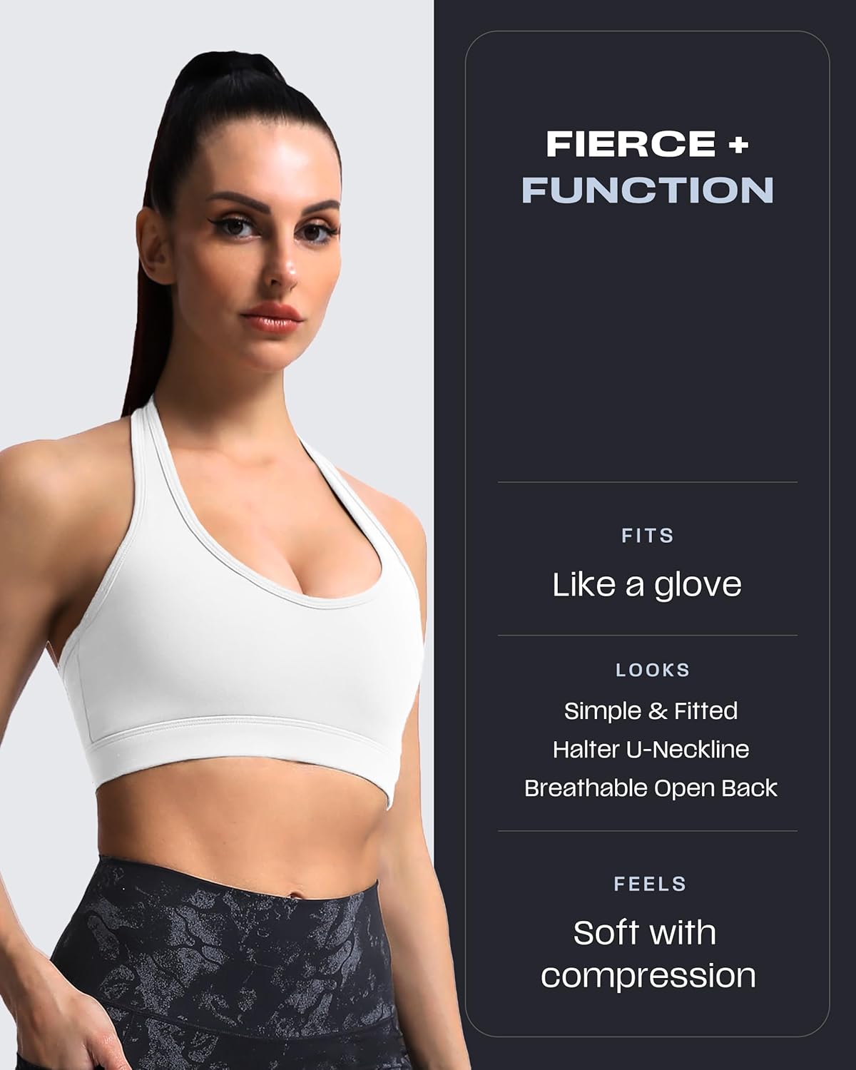 Aoxjox Women's Workout Sports Bras Fitness Halter Bra Yoga Crop Tank - Image 2