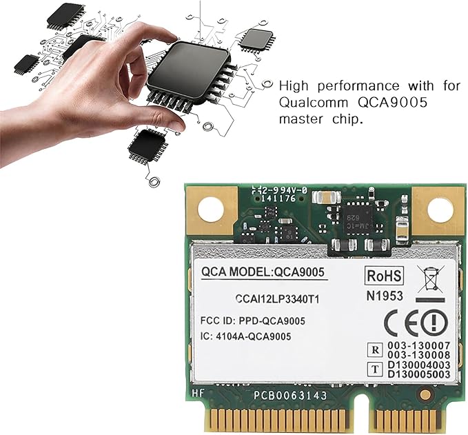 Tarjeta de red inalámbrica para escritorio, interfaz Mini PCIe, compatible con 2.4 GHz y 5 GHz, velocidad de transferencia de hasta 7 Gbps miniatura 3