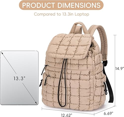 Miniatura 4 de CLUCI Mochila acolchada acolchada para mujer, mochila ligera e informal para viajes