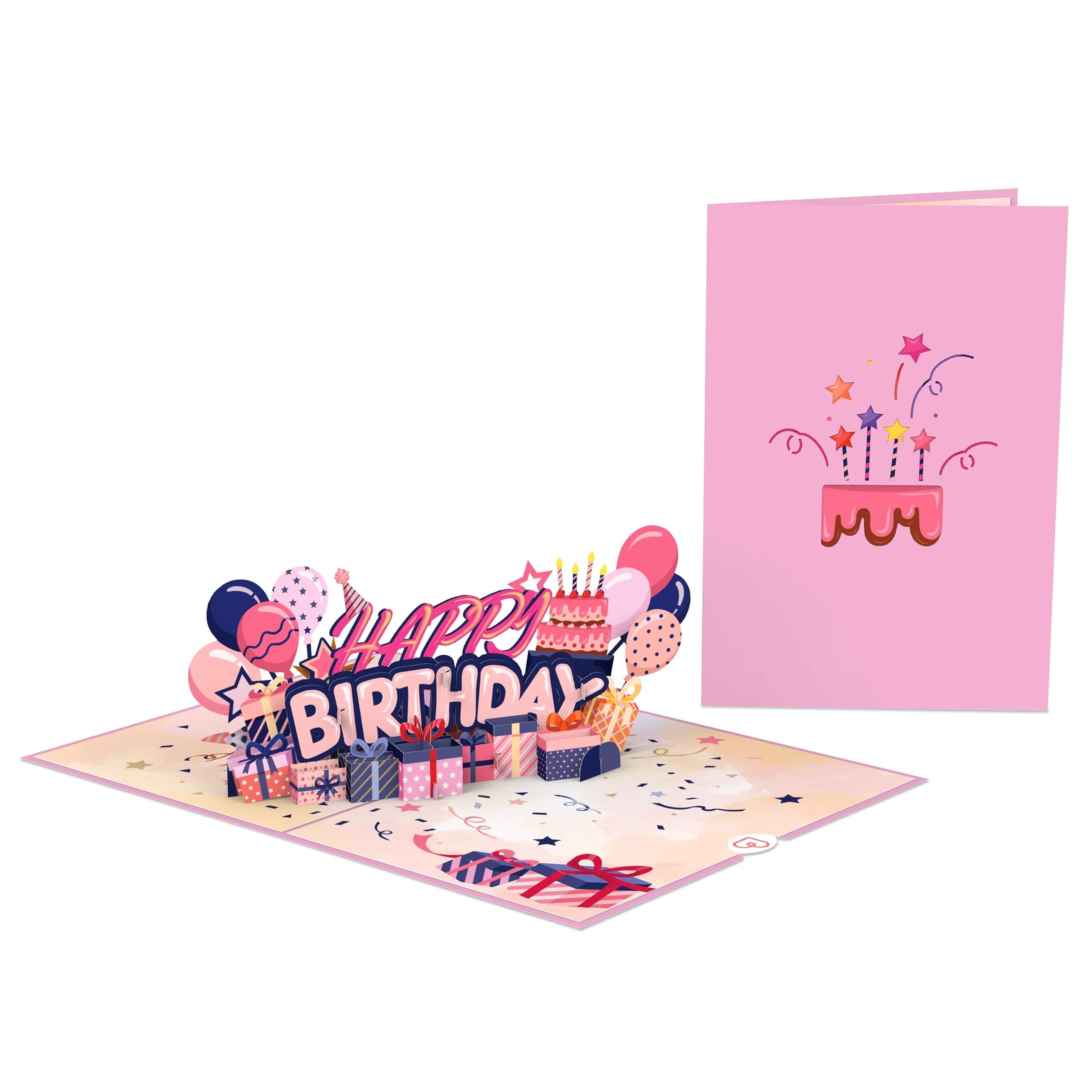 Pop-Up-Geburtstagskarte Rosa – 3D-Karte Mit Umschlag, Handgefertigt, Als Geschenkbox Für Frauen & Mädchen