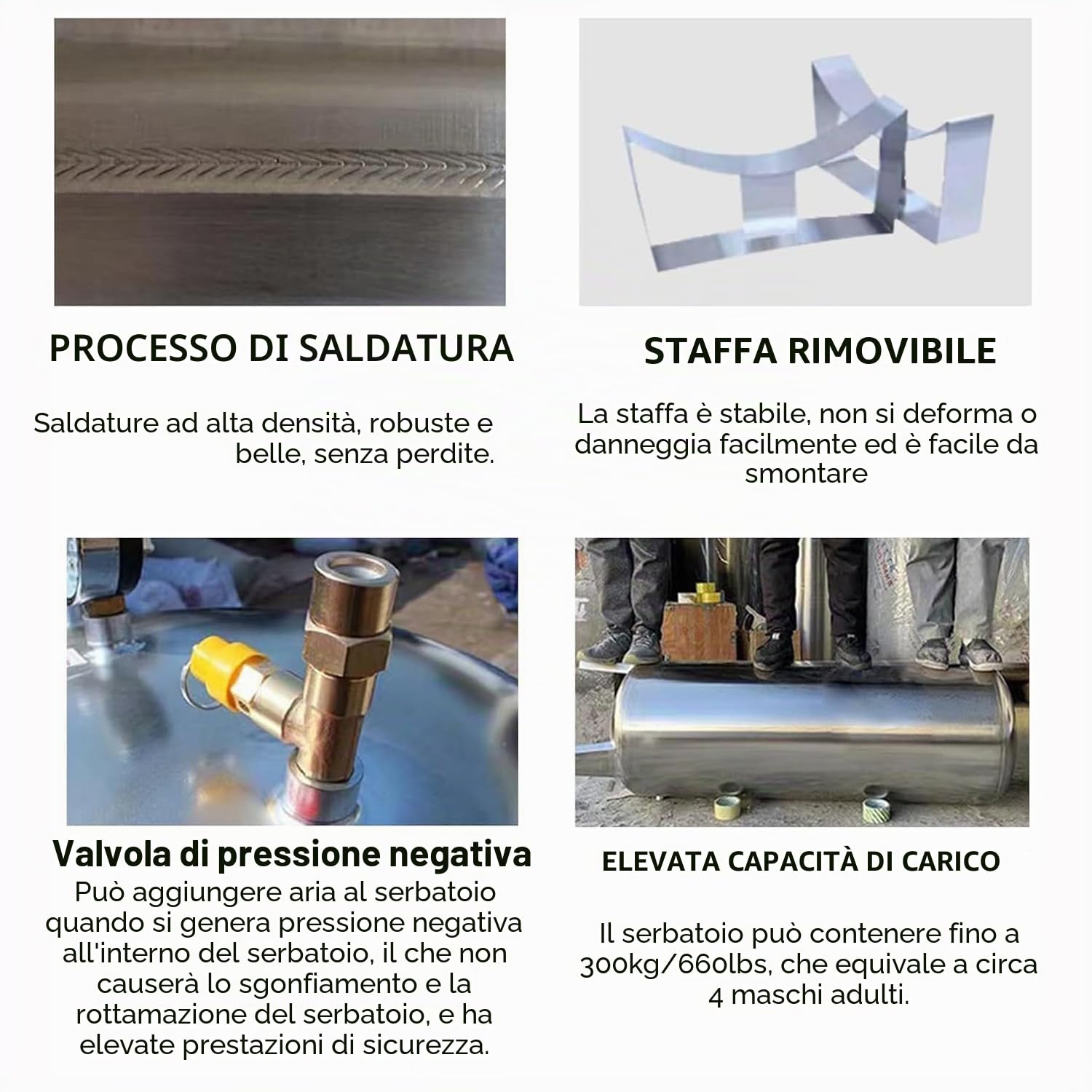 Serbatoio di Pressione in Acciaio Inox, 100 160 200 L Vaso di Espansione Riscaldamento Automatico, Serbatoio di Pressione di Stoccaggio Acqua 220V, per Casa/Giardino/Agricoltura,100L/26.4Gal