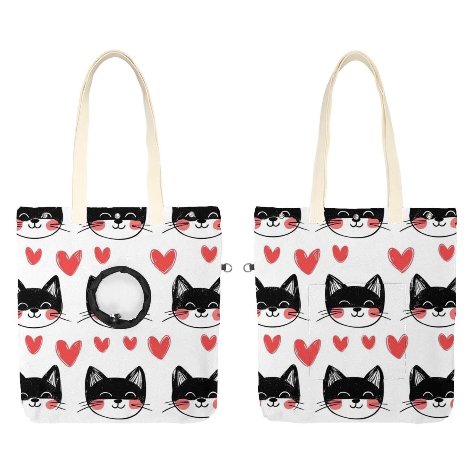 Sac à bandoulière toile chat pour fournitures plein air animaux