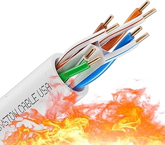 Syston Cable Technology Cat 6A+ Ethernet Network Cable，700MHz 23AWG Solid Bare Copper Wire Outdoor/Indoor, No Ends 100/250/500/1000 Ft Available, Heat Resistant Plenum Rated (100 FT, CMP, White-CMP)