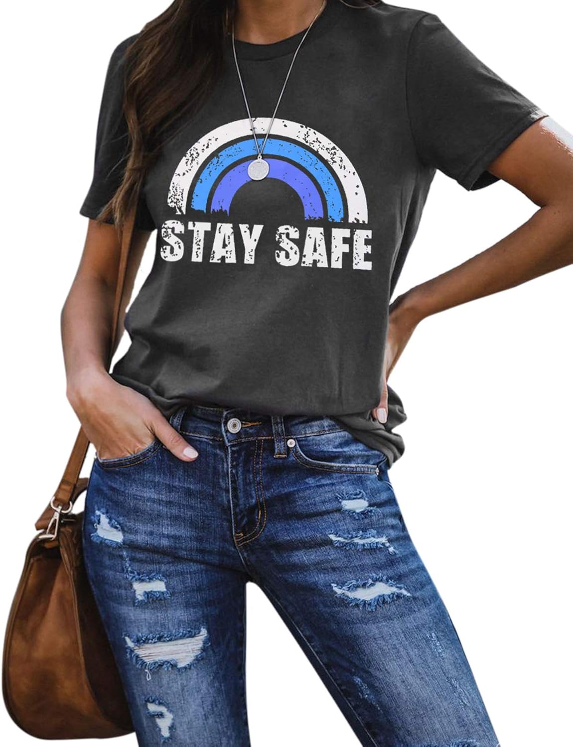 Blooming Jelly Womens Be Kind T Shirts Short Sleeve Rainbow Graphic Shirt Summer Casual Cute Tops Tee