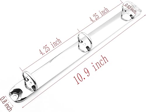 Miniatura 18 de Juego de 2 cuadernos de metal de tamaño carta estándar de 3 anillas, kit de reemplazo de mecanismo de 3 anillas, 3 anillos tóricos, peines de hojas