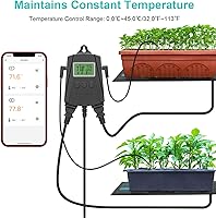 Vista 3 de Inkbird Termostato de alfombrilla de calor WiFi para reptiles Controlador de temperatura con 2 sondas y 2 salidas, Termostato de alfombrilla