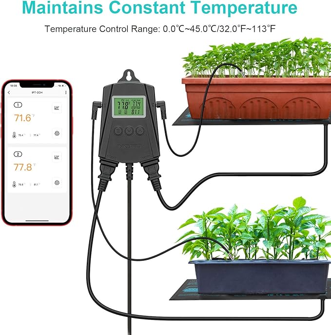 Inkbird Termostato WiFi para Reptiles IPT-2CH 2 Sondas y 2 Salidas miniatura 3