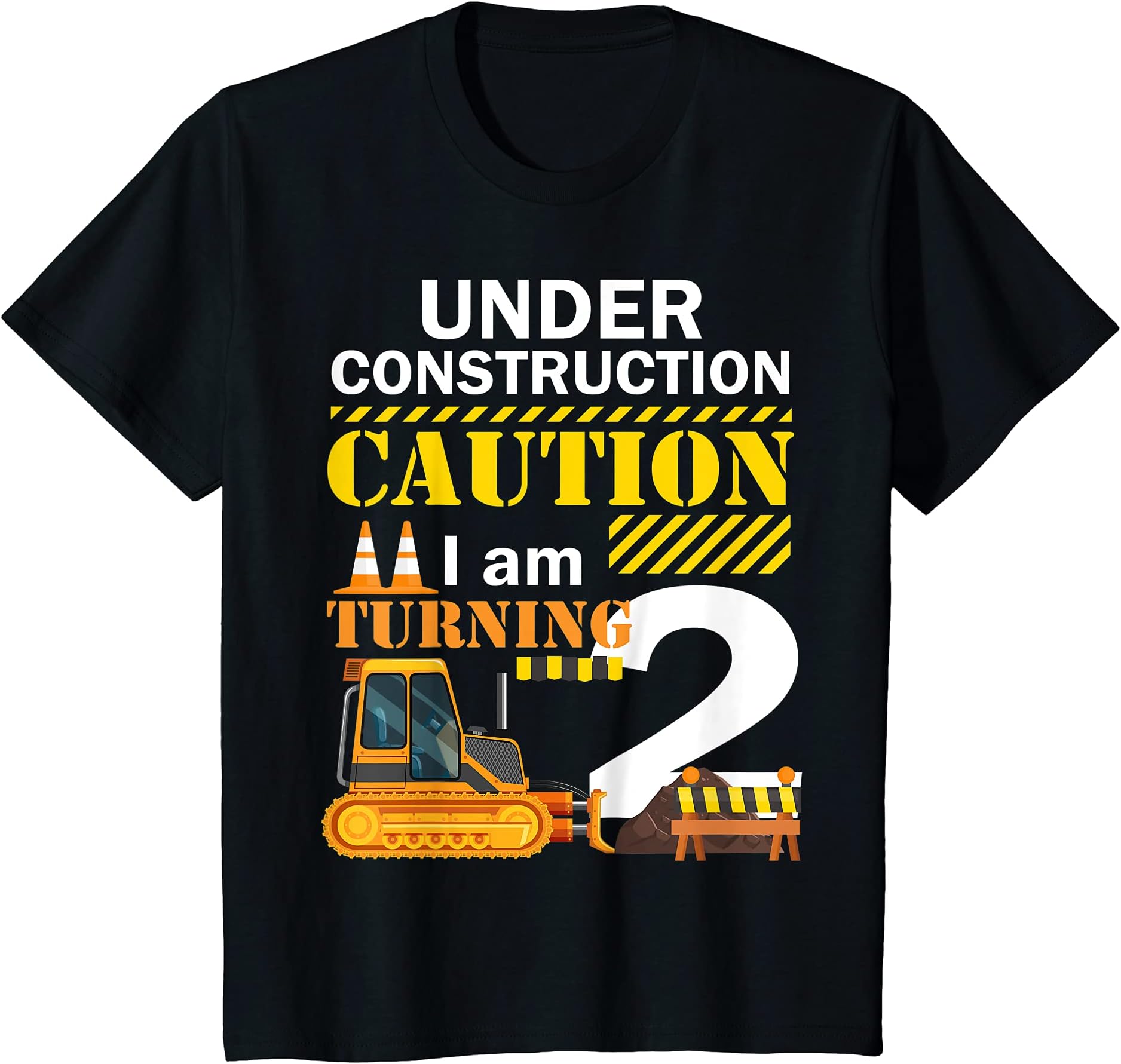 Construction Birthday Boy2nd Birthday Under Construction Caution I am Turning 2 T-ShirtOEKO-TEX STANDARD 100